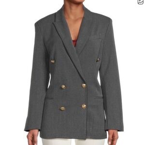 Endless Rose grey double breasted Blazer with Gold Buttons